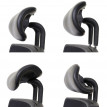 Chaise de bureau HWC-A55, chaise pivotante, cuir synthétique, tissu ISO9001 - noir