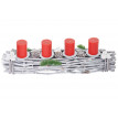 Couronne de l'Avent XXL, décoration de Noël, bois, Ø 48cm, blanc / gris - sans bougies
