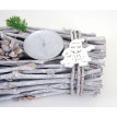 Couronne de l'Avent XXL, décoration de Noël, bois, Ø 48cm, blanc / gris - sans bougies