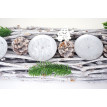 Couronne de l'Avent XXL, décoration de Noël, bois, Ø 48cm, blanc / gris - sans bougies
