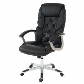 Fauteuil de bureau pro L42 XXL, charge 150kg, similicuir - noir