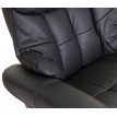 MCA fauteuil relax Calgary XXL, fauteuil de télévision avec tabouret, cuir, charge 180kg - noir, aspect noix