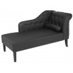 Récamière de luxe Chesterfield, divan, canapé, chaise longue, similicuir - noir
