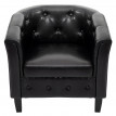 Fauteuil Newport T809, fauteuil de salon / club, similicuir - noir avec rivets