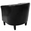 Fauteuil Newport T809, fauteuil de salon / club, similicuir - noir avec rivets