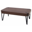 Table basse de salon Kos T573, FSC 43x110x60cm - chêne marron, pieds métalliques foncés