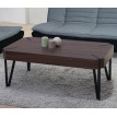 Table basse de salon Kos T573, FSC 43x110x60cm - chêne marron, pieds métalliques foncés