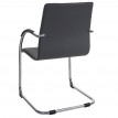 2x chaise de conférence Samara, chaise visiteurs cantilever, similicuir - gris
