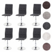 6x chaise de salle à manger HWC-C41, fauteuil, tissu - gris clair