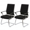 2x chaise de conférence Salamanca, chaise visiteurs cantilever, pitovant - tissu noir