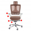Fauteuil de bureau MERRYFAIR Wau 2, chaise pitovante, rembourrage / filet, ergonomique - marron/orange