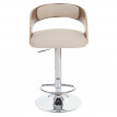 Tabouret de bar / chaise Sisak, style retro, bois - rembourrage crème