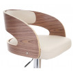 Tabouret de bar / chaise Sisak, style retro, bois - rembourrage crème