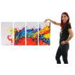 Tableau à l'huile, vague, peint à la main à 100%, toile de décoration murale XL - 120x60cm