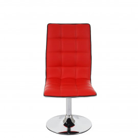 2x chaise de salle à manger HWC-C41, fauteuil, similicuir - rouge