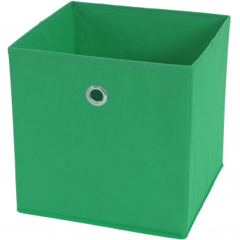 4x box pliable T362, box de rangement, tissu 28x28x28cm - vert