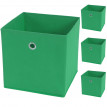 4x box pliable T362, box de rangement, tissu 28x28x28cm - vert