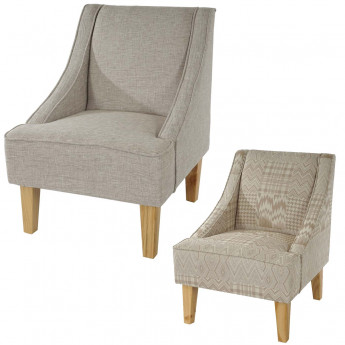 Fauteuil Malmö T371, fauteuil rembourré de salon, rétro, design des années 50 - beige/marron, tissu