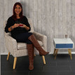 Fauteuil Malmö T372, fauteuil rembourré de salon, rétro, design des années 50 - beige/marron, tissu