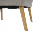 Fauteuil Malmö T372, fauteuil rembourré de salon, rétro, design des années 50 - beige/marron, tissu