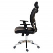 Chaise de bureau Atlanta, fauteuil de direction chaise pivotante chaise de bureau, similicuir - noir