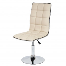 Lot de 6 chaises de séjour ou de salle à manger HWC-C41, style rétro, similicuir - crème