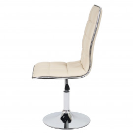 Lot de 6 chaises de séjour ou de salle à manger HWC-C41, style rétro, similicuir - crème