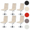 Lot de 6 chaises de séjour ou de salle à manger HWC-C41, style rétro, similicuir - crème