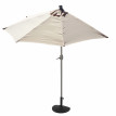 Demi-parasol aluminium Parla pour balcon ou terrasse, IP 50+, 260cm - crème avec pied