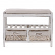 Etagère / range-chaussures / banc, 45x65x34cm, shabby chic, vintage - blanc