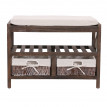 Etagère / range-chaussures / banc, 45x65x34cm, shabby chic, vintage - marron