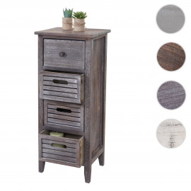 Commode / table d'appoint / armoire, 4 tiroirs, 30x25x74cm, shabby, vintage, blanc