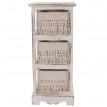 2x commodes /meubles d'appoint / étagères, 3 paniers, 25x28x58cm, shabby, vintage, blanc