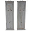 2x patère, portemanteau, vestiaire ouvert, 28x3,5x109cm, shabby, vintage, gris