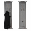 2x patère, portemanteau, vestiaire ouvert, 28x3,5x109cm, shabby, vintage, gris