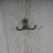 2x patère, portemanteau, vestiaire ouvert, 28x3,5x109cm, shabby, vintage, gris