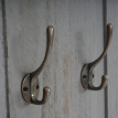 2x patère, portemanteau, vestiaire ouvert, 28x3,5x109cm, shabby, vintage, gris