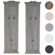 2x patère, portemanteau, vestiaire ouvert, 28x3,5x109cm, shabby, vintage, gris