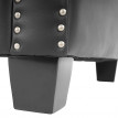 Fauteuil de luxe lounge relax Chesterfield similicuir - pieds carrés, noir