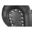 Fauteuil de luxe lounge relax Chesterfield similicuir - pieds carrés, noir