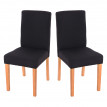 Lot de 4 chaises de salle à manger Littau, tissu, noir, pieds clairs