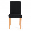 Lot de 4 chaises de salle à manger Littau, tissu, noir, pieds clairs