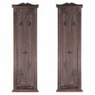 2x patère, portemanteau, vestiaire ouvert, 28x3,5x109cm, shabby, vintage, marron