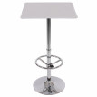 Table de bar / table haute Chicago, avec repose-pied, 63x63x110cm, blanc