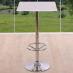 Table de bar / table haute Chicago, avec repose-pied, 63x63x110cm, blanc