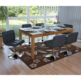 Lot de 6 chaises de salle à manger Kavala, pivotante, similicuir, gris