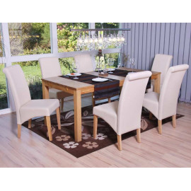 2x chaise de salle à manger chaise de cuisine chaise M37 - similicuir mat, crème, pieds clairs