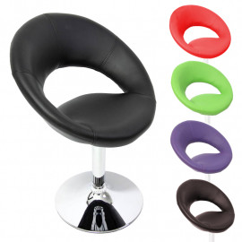 Chaise de séjour Palerme, salle à manger, simili-cuir, noir