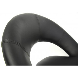 Chaise de séjour Palerme, salle à manger, simili-cuir, noir