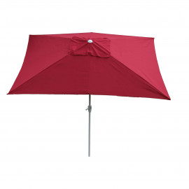 Parasol en aluminium N23, 2x3m, rectangulaire, inclinable, inoxydable - bordeaux